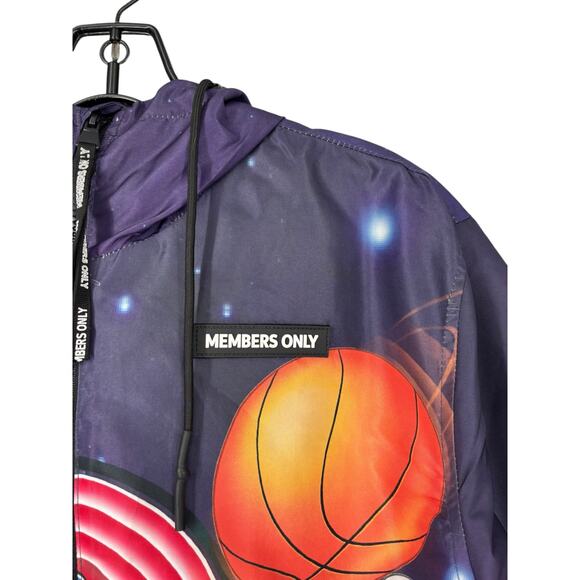 Members Only Space Jam Tune Squad Bugs Bunny Hooded Windbreaker Jacket Large - Picture 9 of 13